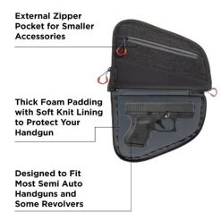 Allen 9" Auto-Fit 2.0 Handgun Case, Gray/Red -Outlet Sporting Goods Store 10730549 2