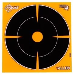 Allen 15255 EZ Aim Splash Self-Adhesive Paper 6" x 6" Bullseye Black/Orange - 12 Pack