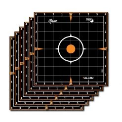Allen 15301 EZ Aim Splash Self-Adhesive Paper 8" x 8" Sight-In Grid Black/Orange - 6 Pack