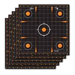 Allen 15314 EZ Aim Splash Self-Adhesive Paper 12" x 12" Sight-In Grid Black/Orange - 5 Pack