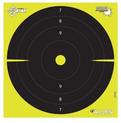 Allen 15213 EZ Aim Splash Non-Adhesive Paper 8" x 8" Bullseye Yellow/Black - 25 Pack 3 Allen 15213 EZ Aim Splash Non-Adhesive Paper 8" x 8" Bullseye Yellow/Black - 25 Pack