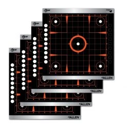 Allen 15238 EZ Aim Reflective Self-Adhesive Paper 12" x 12" Grid Black/Orange - 4 Pack