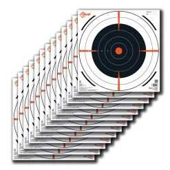 Allen 15334 EZ Aim Paper 12" x 12" Bullseye Black/Orange/White - 12 Pack