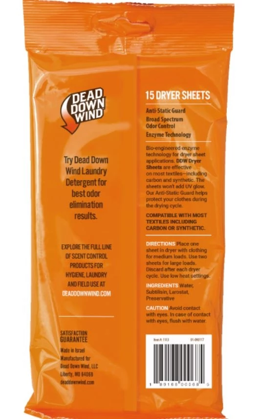 Dead Down Wind Dryer Sheets, 15-Count 4 Dead Down Wind Dryer Sheets, 15-Count - Image 2