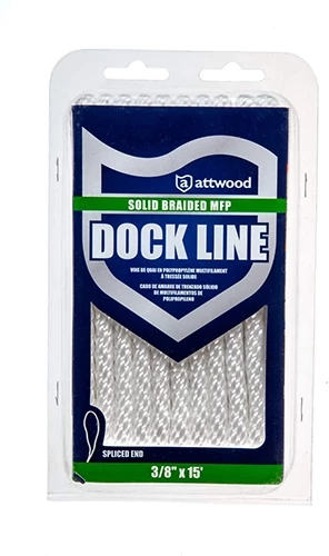 Attwood Solid Double Braided Dock Line, 3/8” x 15 ft 4 Attwood Solid Double Braided Dock Line, 3/8” x 15 ft - Image 2