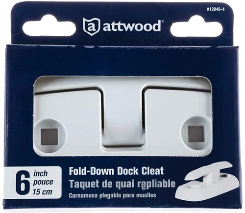 Attwood 12048-4 Low-Profile Aluminum Fold-Down 6-Inch Marine Dock Cleat 6 Attwood 12048-4 Low-Profile Aluminum Fold-Down 6-Inch Marine Dock Cleat - Image 4