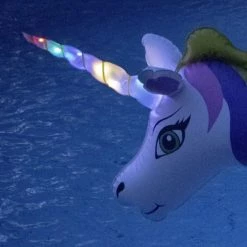 Swimline LED Unicorn Glitter Inflatable Pool Ring -Outlet Sporting Goods Store 15500316 2 1