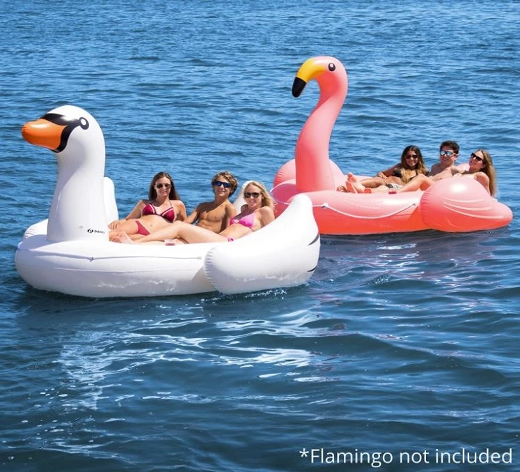 Swimline 105" Inflatable Mega Swan Ride-On Float Raft Island 4 Swimline 105" Inflatable Mega Swan Ride-On Float Raft Island - Image 2