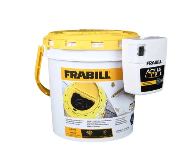 Frabill Dual Bait Bucket w/Clip-On Aerator 3 Frabill Dual Bait Bucket w/Clip-On Aerator