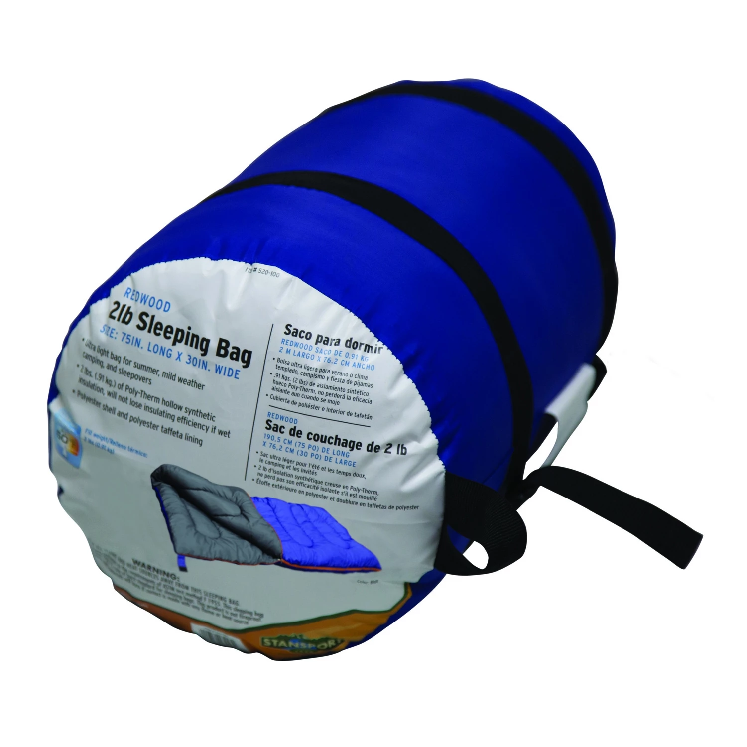 Stansport Redwood 33” X 75” Rectangular Sleeping Bag 4 Stansport Redwood 33” X 75” Rectangular Sleeping Bag - Image 2