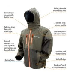 Frogg Toggs Pilot II Guide Jacket, Black & Charcoal w/ Red Zippers 5 Frogg Toggs Pilot II Guide Jacket, Black & Charcoal w/ Red Zippers -Outlet Sporting Goods Store 30491527 1