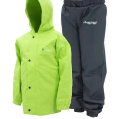 Frogg Toggs Polly Woggs Kids Rain Suit, Safety Green