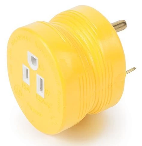 Camco Power Grip 30 AMP M to 15 AMP F Adapter 4 Camco Power Grip 30 AMP M to 15 AMP F Adapter - Image 2