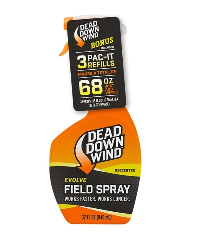 Dead Down Wind Evolve 3D+ Field Spray & Pac-It Combo 68 oz Total 3 Dead Down Wind Evolve 3D+ Field Spray & Pac-It Combo 68 oz Total