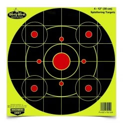 Birchwood Casey Dirty Bird 12 Inch Yellow Round Sight-In Target - 4 Targets