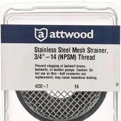 Attwood 4232-4 Stainless Steel Mesh Strainer and Drain Filter -Outlet Sporting Goods Store 4232 7 3