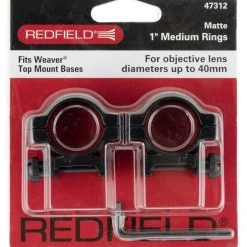 Redfield Medium 1" Ring Mount, Matte Black, 2 Pack -Outlet Sporting Goods Store 47312 2