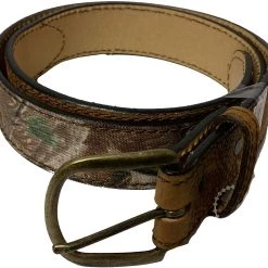 AA&E Leathercraft Realtree AP Belt with Brown Leather Billet and Buckle Pieces
