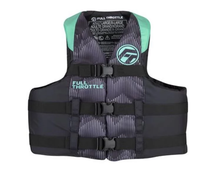 Full Throttle Adult Nylon Life Jacket, Aqua 3 Full Throttle Adult Nylon Life Jacket, Aqua