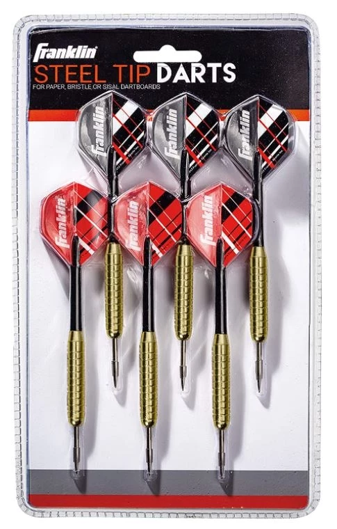 Franklin Sports Steel Tip Darts Set, 6 Pack 3 Franklin Sports Steel Tip Darts Set, 6 Pack