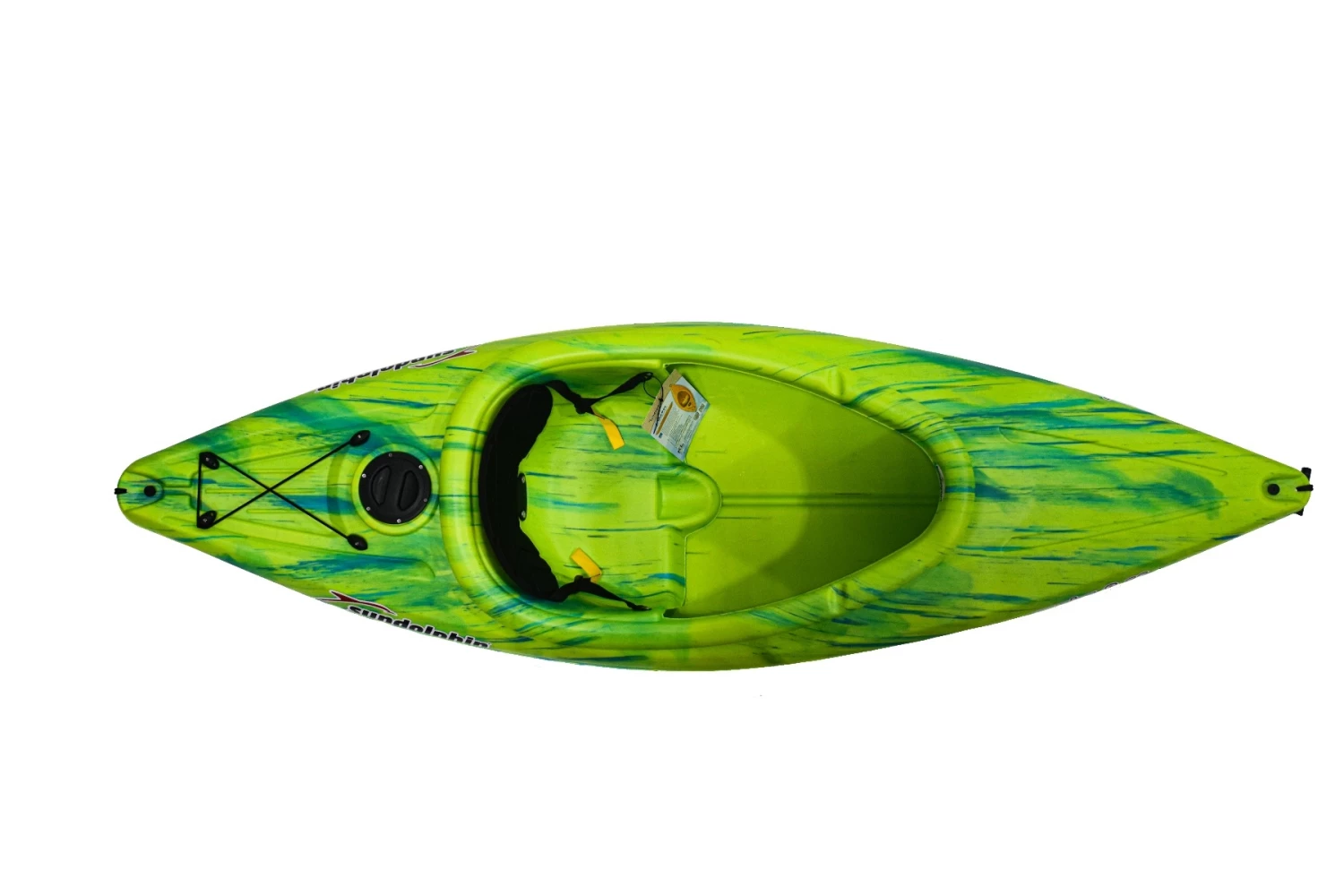 Sundolphin Aruba 8 SS Sit In Recreational Kayak, Lime Swirl 5 Sundolphin Aruba 8 SS Sit In Recreational Kayak, Lime Swirl - Image 3