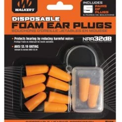 Walker’s GWP-FP5PK Foam Earplugs – 5 Pair