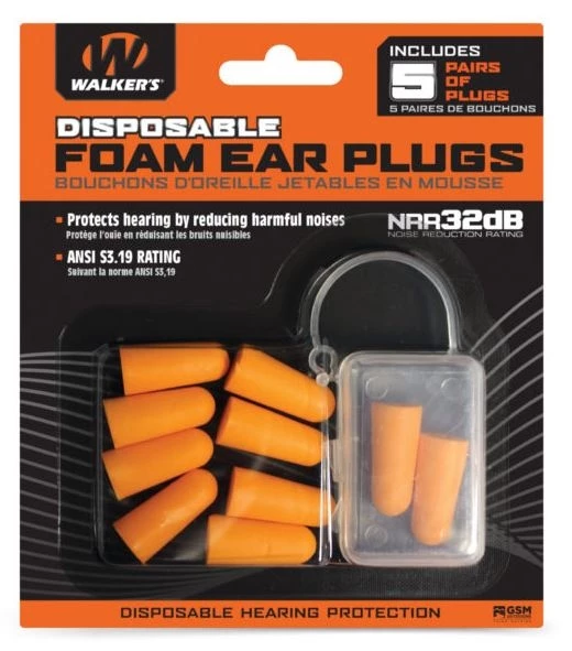 Walker’s GWP-FP5PK Foam Earplugs – 5 Pair 3 Walker’s GWP-FP5PK Foam Earplugs – 5 Pair