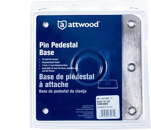 Attwood 67739-SC Lock'N-Pin Stainless Steel 7 x 7 Boat Seat Pedestal Base 5 Attwood 67739-SC Lock'N-Pin Stainless Steel 7 x 7 Boat Seat Pedestal Base - Image 3