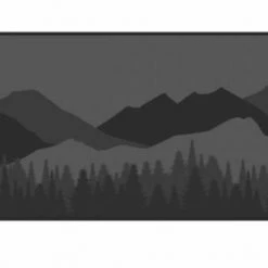 Kuma 18" x 9" Mountain Wilderness Outdoor Mat, Black/Grey