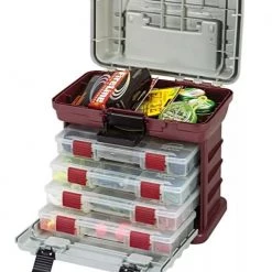 Plano 4-By Rack Tackle System, Red/Silver -Outlet Sporting Goods Store 9061477 1 1