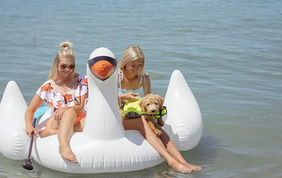 Swimline Giant Swan Inflatable Ride-On Pool Float 4 Swimline Giant Swan Inflatable Ride-On Pool Float - Image 2