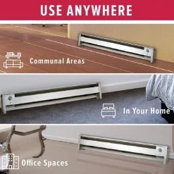 Fahrenheat White Portable Electric Hydronic Baseboard Heater - 1500 W, 120 V -Outlet Sporting Goods Store 9880011 3