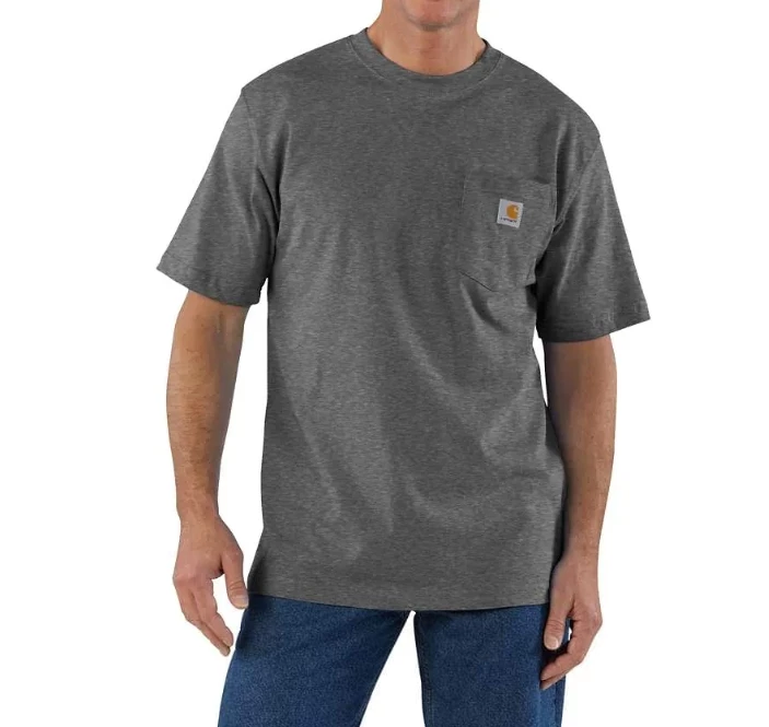 Carhartt Men's Loose Fit Short Sleeve Pocket T-shirt Carbon Heather 3 Carhartt Men's Loose Fit Short Sleeve Pocket T-shirt Carbon Heather