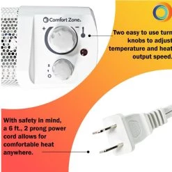 Comfort Zone Radiant Baseboard Heater -Outlet Sporting Goods Store knobs