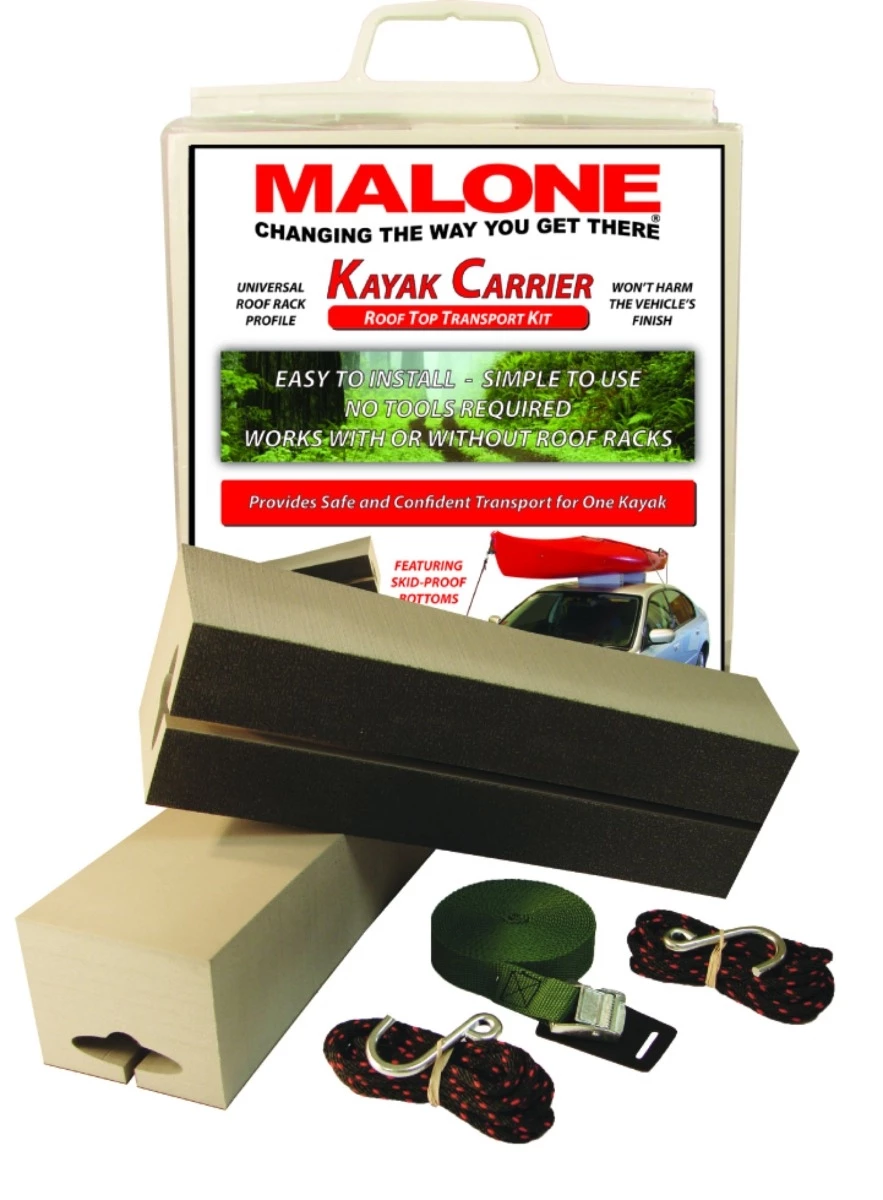 Malone Standard Kayak Carrier with Tie-Downs - Foam Block Style - 12" Long 3 Malone Standard Kayak Carrier with Tie-Downs - Foam Block Style - 12" Long