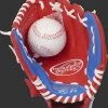 Rawlings Players 9 in. Red Baseball/Softball Glove With Soft Core Ball - Youth, Left Hand -Outlet Sporting Goods Store pl91sr 1 2