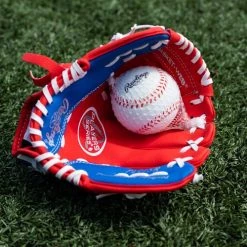 Rawlings Players 9 in. Red Baseball/Softball Glove With Soft Core Ball - Youth, Left Hand -Outlet Sporting Goods Store pl91sr 5 1