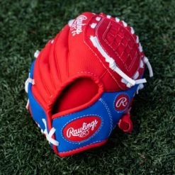 Rawlings Players 9 in. Red Baseball/Softball Glove With Soft Core Ball - Youth, Left Hand -Outlet Sporting Goods Store pl91sr 7 1