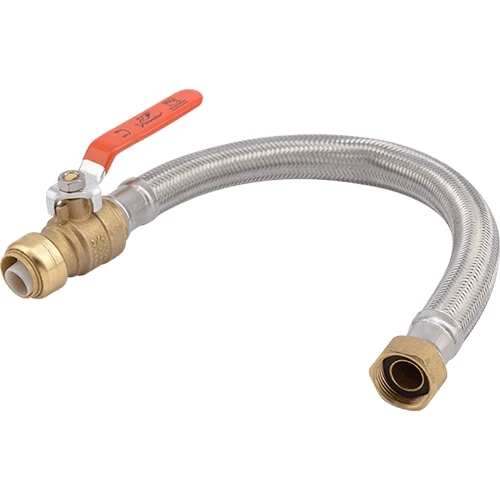 SharkBite Stainless Steel Braided Flexible Water Heater Connector with Ball Valve - 18 inch 4 SharkBite Stainless Steel Braided Flexible Water Heater Connector with Ball Valve - 18 inch - Image 2